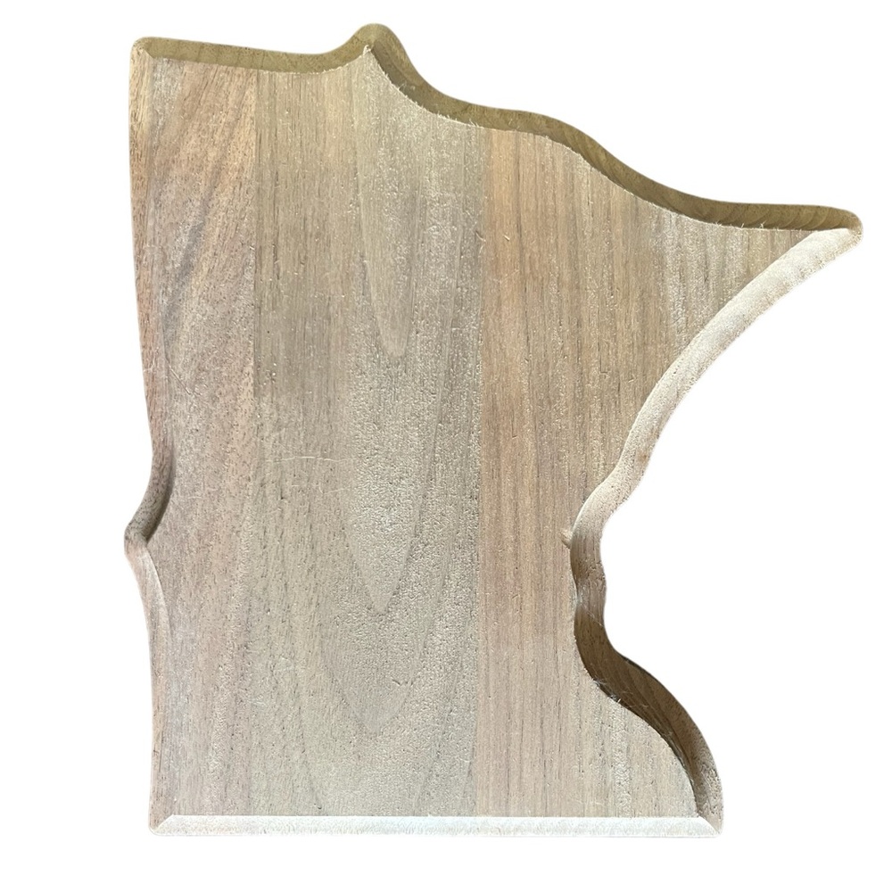 Minnesota State MN Wood Cut Out Wall Art Plank DIY Crafts Decoration Rustic Mini